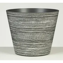 Scheurich Purista 30, Blumentopf / Pflanzkübel, rund, Farbe: Grey Line, hergestellt mit recyceltem Kunststoff, für den Innenbereich