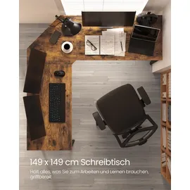 VASAGLE Eckschreibtisch, L-förmiger Computertisch, Bürotisch, Arbeitszimmer, Homeoffice, Gaming,