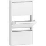 Homcom Schuhkipper 55 x 105,5 x 15 cm 3 Klappen / weiß