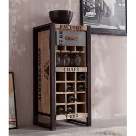 Massivmoebel24 Weinregal 51 x 40 x 110 cm Beige