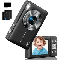 Digitalkamera, FHD 1080P Kamera Fotoappara 44MP Autofokus Kinder Kamera mit 32GB SD-Karte, 16X Digitalzoom, 2 Batterien, 2,7'' IPS Bildschirm, Vlog Kamera für Kinder Teenager Anfänger (Schwarz)