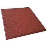 Floordirekt KARAT Fallschutzmatte Elastikmatte Fallschutzplatte mit Drainage 50 x 50 x 2,5 cm Rot