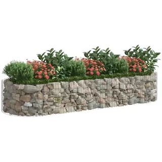vidaXL Gabionen-Hochbeet Verzinktes Eisen 300x100x50 cm