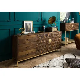 Massivmoebel24 Sideboard 180 x 77 x 40 cm Braun Geölt