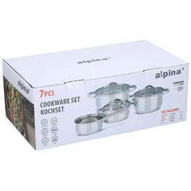 Alpina Topf-Set 4-tlg. Kochtopf + Glasdeckel
