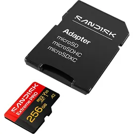SanDisk Extreme Pro microSDXC UHS-I U3 V30 A2 256 GB + SD-Adapter