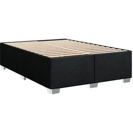 vidaXL Boxspringbett mit Matratze Schwarz 140x200 cm Stoff
