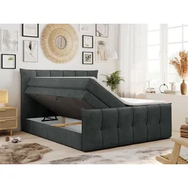 MKS King Boxspringbett 120 x 200 cm H4 Dunkelgrau