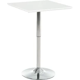 Homcom Bartisch 60 x 60 x 69-92 cm Weiß