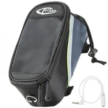 Tectake Fahrradtasche Satteltasche grau/grün/schwarz
