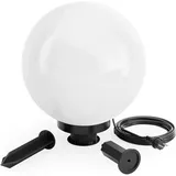 XPOtool Kugelleuchte Kunststoff Ø 30 cm mit Erdspieß, 40 W E27, IP44, weiß