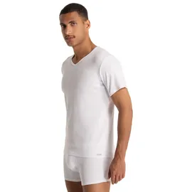 Bruno Banani V-Shirt BRUNO BANANI "FINE RIB", Herren, Gr. S, weiß, Feinripp, Obermaterial: 96% Baumwolle, 4% Elasthan, unifarben, Basic hüftbedeckend, V-Ausschnitt, Shirts, Feinripp, Kurzarm, V-Neck, Cotton-Mix