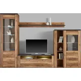 Home Affaire Trendmanufaktur Wohnwand 4-tlg. Satin nussbaumfarben/Darkwood (714980)