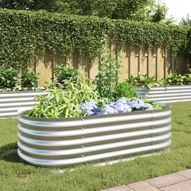 vidaXL Garten-Hochbeet verzinkter Stahl 160 x 80 x 44 cm Silber