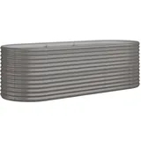 vidaXL Hochbeet Pulverbeschichteter Stahl 224 x 80 x 68 cm Grau