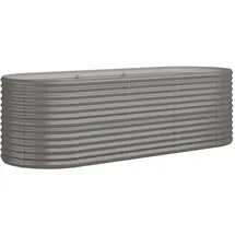 vidaXL Hochbeet Pulverbeschichteter Stahl 224 x 80 x 68 cm Grau