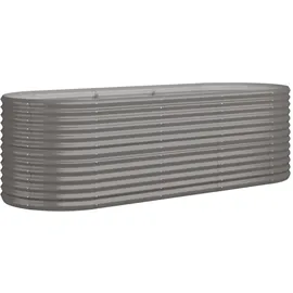 vidaXL Hochbeet Pulverbeschichteter Stahl 224 x 80 x 68 cm Grau