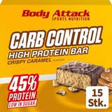 Body Attack Carb Control Crispy Caramel Riegel 15 x 100 g