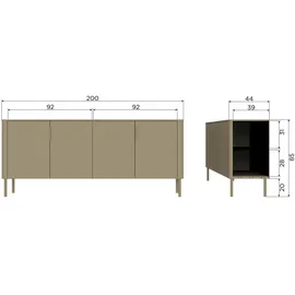 Woood Sideboard Gunnar 200 x 85 x 44 cm Braun