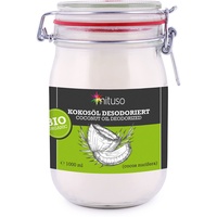mituso Bio Kokosöl 1000ml geschmacksneutral (desodoriert) | 1L Kokosnussöl Glas