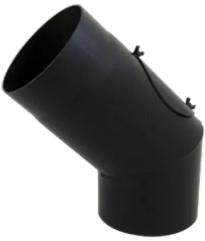 Bertrams Bogen 05SB45-130T 130 x 2 mm, 45Grad, 2-tlg., feststehend, mit Tür, schwarz