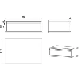 Selsey Nachttisch Beistellschrank Beistelltisch Nachtschrank 50 cm Hängend mit Schublade Salbeigrün, Evo