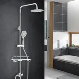 hevenaov Regendusche ohne Duscharmatur Chrom, Regendusche Duschset Duschsystem mit Ablage,Regendusche Wasserfall,3 Funktion abs Handbrause für