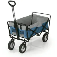 EasyMaxx Bollerwagen faltbar - blau/grau