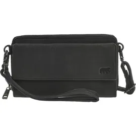 Bear Design Handytasche zum Umhängen Leder mit Geldbörse "Lilian" schwarz - Schwarz