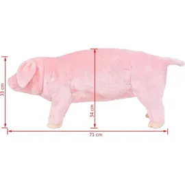 vidaXL Plüschtier Schwein 34 cm Rosa