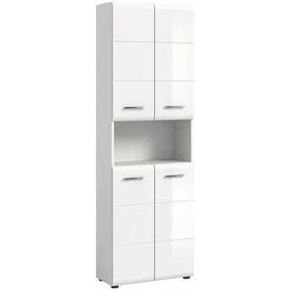 VCM Hochschrank Ice 4-türig ca. 60x185 cm weiß Hochglanz