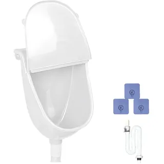 Wasserlose Urinal mit Deckel, Kunststoff Urinale für Männer mit Spülfunktion für den Außenbereich, Urinabscheider für Zuhause, Wohnheim, Garten, Wohnmobil, Geruchsneutrales Design(White)