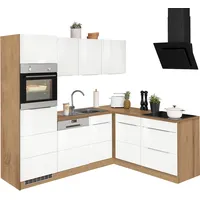 kochstation Winkelküche L-Form 230 cm weiß
