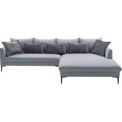 Ecksofa EXXPO - SOFA FASHION "Piazza, elegant und edel, Designsofa mit tollem Sitzkomfort", grau, B:321cm H:90cm T:187cm, Sofas, Longchair Ecke in hochwertiger Verarbeitung, Stellmaße 321x187cm