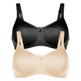 Anita 2er Pack Komfort BH mit Schale Havanna 5811 Gr. 80E in Desert-Schwarz - 80E