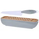 Excellent Houseware Brotkasten mit Holzdeckel 0-tlg. grau