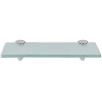 Glasregal Wandregal 40 x 10 x 0,8 cm, Milchglas Glasboden mit Halterungen, Badregal Ablage Hängeregal für Bad, Küche & Wohnzimmer