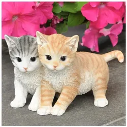 Dazikemo Gartenfigur Deko Figur Katzenpaar junge Katzen