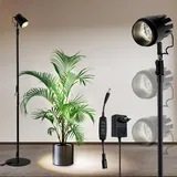 URing Pflanzenlampe LED Vollspektrum Stehend, Pflanzenlicht 20W Höhenverstellbares Wachstumslampe Große Pflanzenleuchte 9 Helligkeit COB Grow Light mit Zeitschaltuhr 3/9/12 Std für Zimmerpflanzen