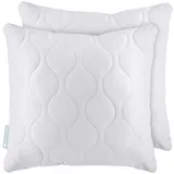 Gentle North Kopfkissen (45x45 cm groß) - 2er Set Kissen für Bett und als Dekokissen - Mit Reißverschluss für Füllung - Sofakissen - Zierkissen für Couch und Sofa - Ökotex - Waschbar bis 60° - Weiß
