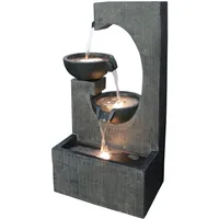 Dehner Gartenbrunnen Lorca, Solarbrunnen frostbeständig, Brunnen für Außen, mit LED Beleuchtung, ca. 81 x 45 x 32 cm, grau