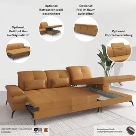 sit&more Ecksofa SIT & MORE "Amica, L-Form, inkl. Sitztiefenverstellung & Armteilverstellung", grau (taupe), B:279cm H:90cm T:185cm, 95% Polyester, 5% Polyamid, Sofas, Ecksofa, wahlweise mit Bettfunktion, Bettkasten und Kopfteilverstellung