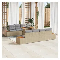 vidaXL Garten Essgruppe 9-tlg. Beige/Grau