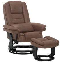 M MCombo Relaxsessel 9099 Mikrofaser 82,5 x 106 x 141 cm Braun mit Hocker