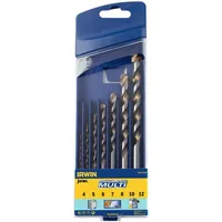 Irwin Hartmetall Mehrzweckbohrer Set 7tlg. 4 mm/5 mm/6 mm/7 mm/8 mm/10 mm/12 mm Zylinderschaft