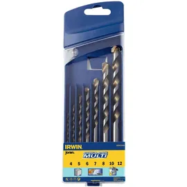 Irwin Hartmetall Mehrzweckbohrer Set 7tlg. 4 mm/5 mm/6 mm/7 mm/8 mm/10 mm/12 mm Zylinderschaft