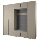 ABIKS MÖBEL Kompaktgarderobe INOVA 1 SATZ 8 Möbelset, Garderobe mit Kleiderstange und Regalen schwarz