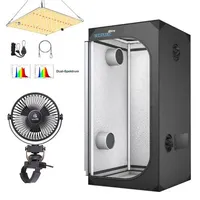 Growbox Komplettset LED 80x80x160cm Gewächshaus Growtent Zuchtzelt + 85W Grow Light & 360° Rotation Ventilator Fan