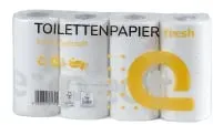 Toilettenpapier fresh Kleinrolle, 4-lagig, hochweiß T4F150-Z , 1 Karton = 8 Packungen à 8 x 150 Blatt