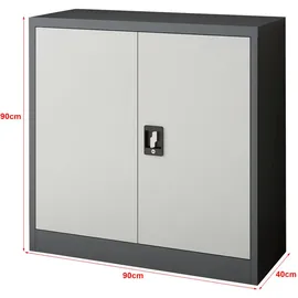 [en.casa] Aktenschrank, Molise Stahl Dunkelgrau/Lichtgrau